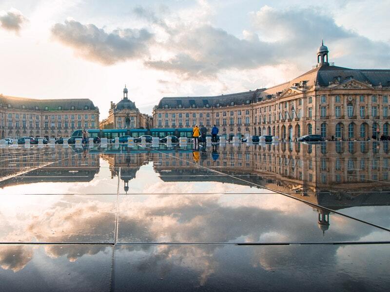 Foto del espejo de agua en Bordeaux - qué ver en Burdeos